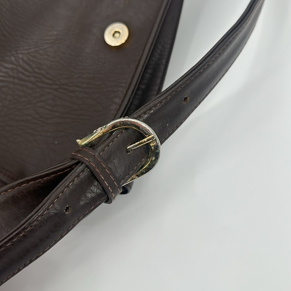 Coach Lexington Flap Leather Saddle Bag Dark‎ Brown - Picture 7 of 9